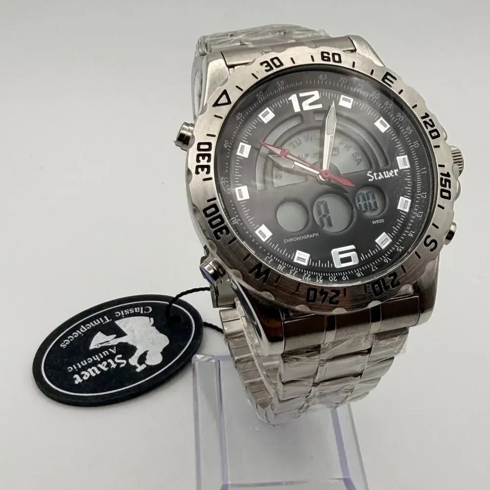 Stauer Compendium Hybrid Chronograph Watch - Oversized Sporty Timepiece